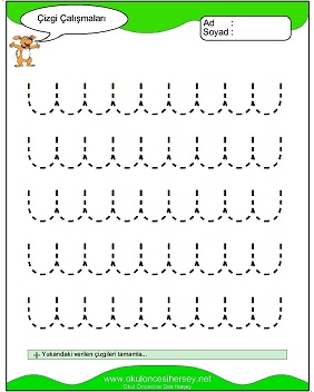 okul öncesi çizgi çalışma sayfaları